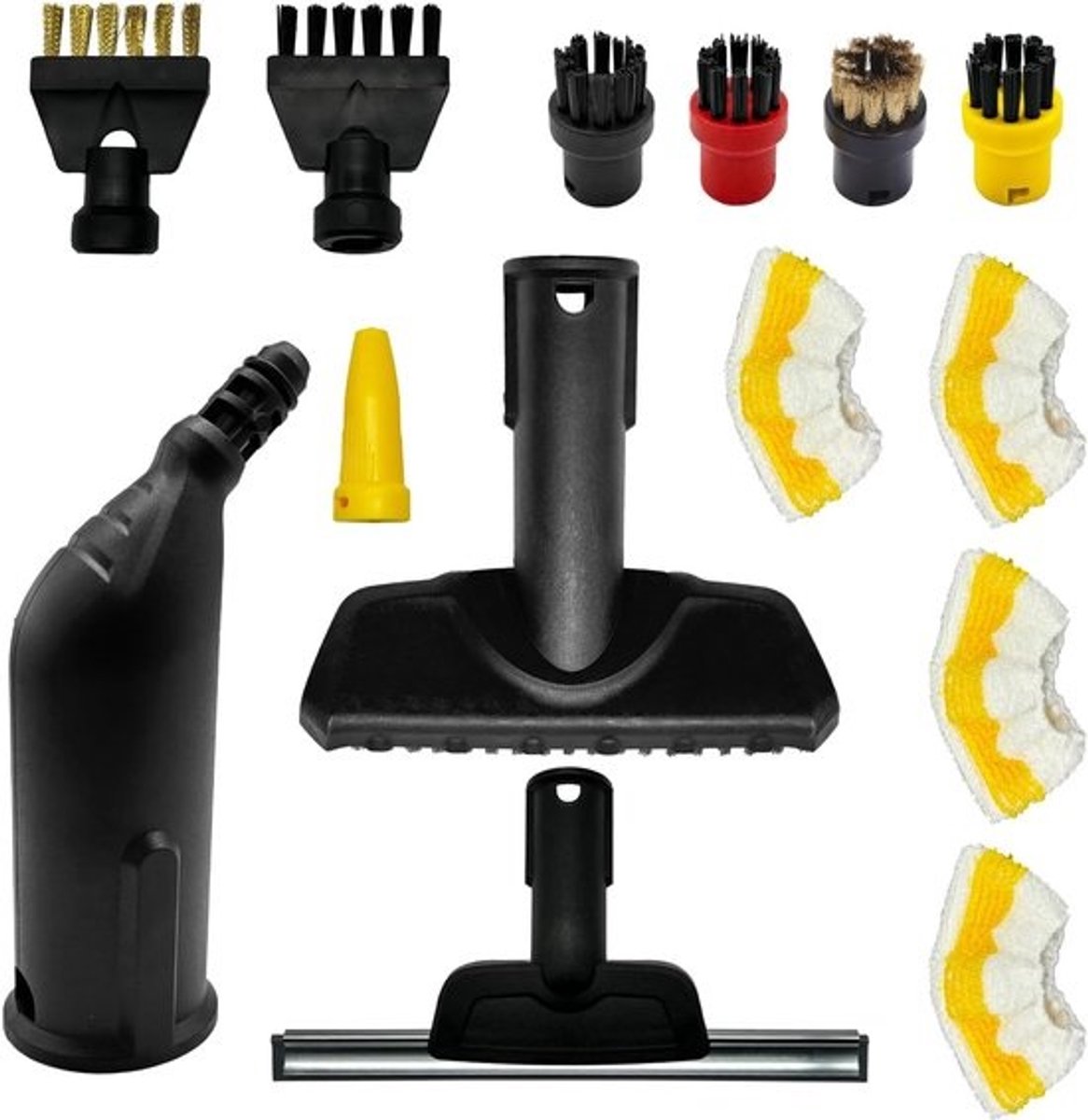 Stoomreiniger Accessoires - Reinigingsset - Grondige Schoonmaak - 14 Delige Set - 29 x 19.7 x 6.5 cm