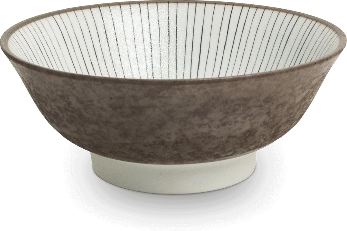 - Ramen bowl - Shima bruin - Japanse kom - Porselein - Ramen kommen - Serveerschaal - Saladeschaal - Mengkom - Slakom - Fruitschaal - Noodle bowl - Soepkom - Ramen schaal - Japans servies