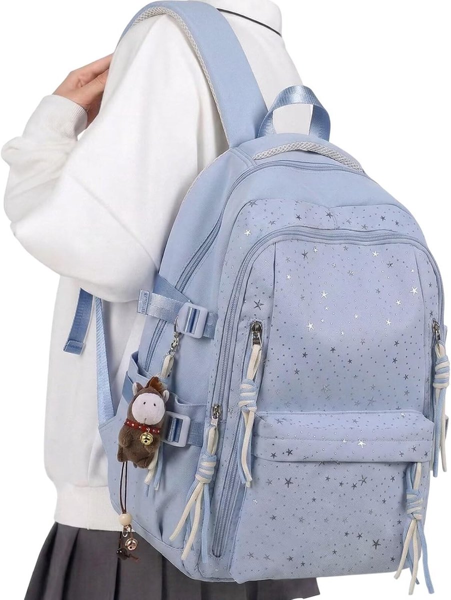 Schoolrugzak voor Tieners Waterdicht Rugzak Schooltas,Blue