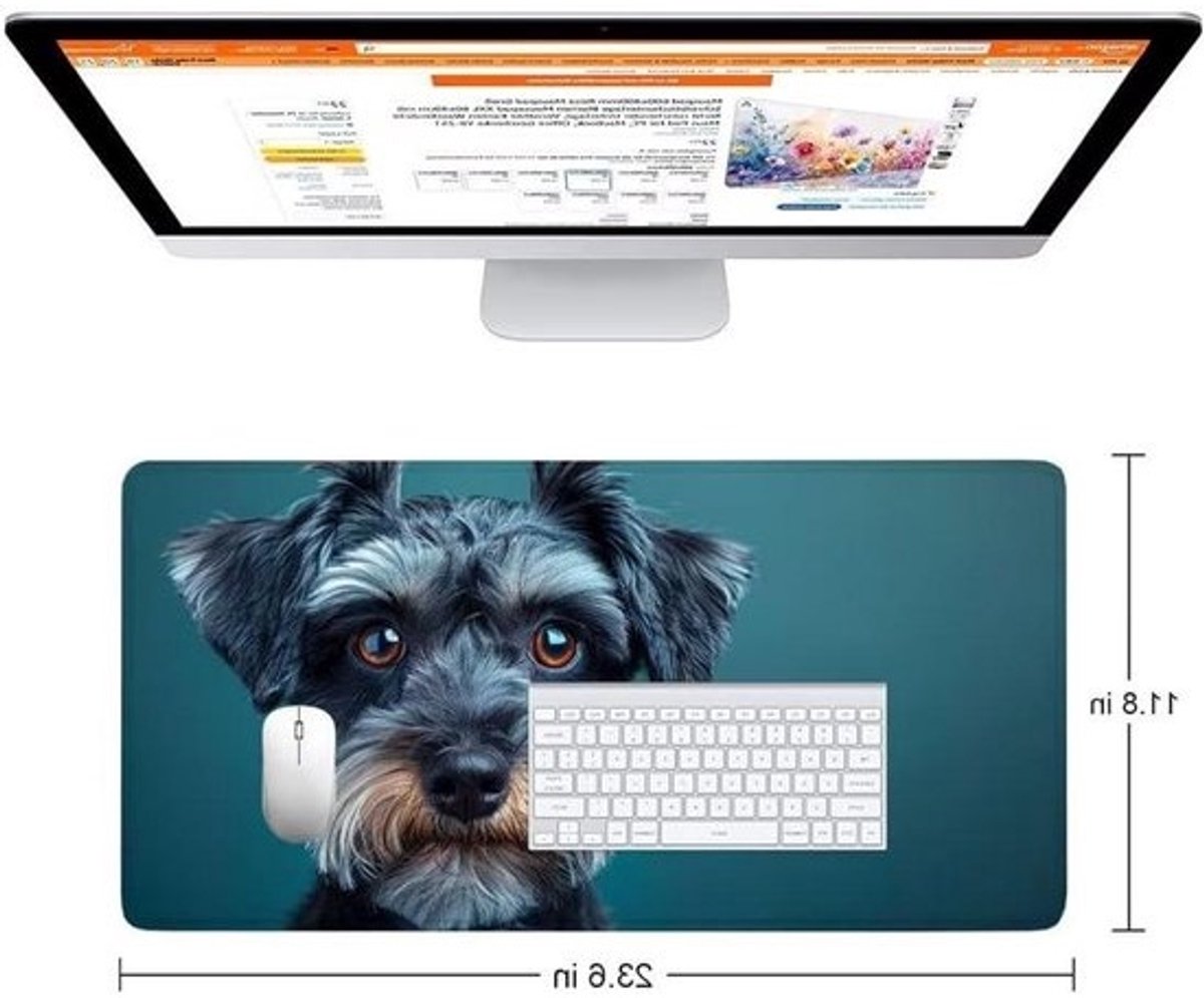 Muismat Hond - Bureauonderlegger Desk Pad - Bureau Organisatie - Waterdicht Antislip - 500x250 mm - Meerkleurig