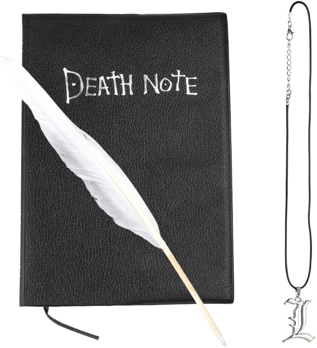 Note Notitieboek, MOPOIN Anime, dagboek met veer en ketting voor cosplay-fans van anime, kantoor, school, studenten, cadeau, afmetingen 21 x 15 cm, 148 pagina's