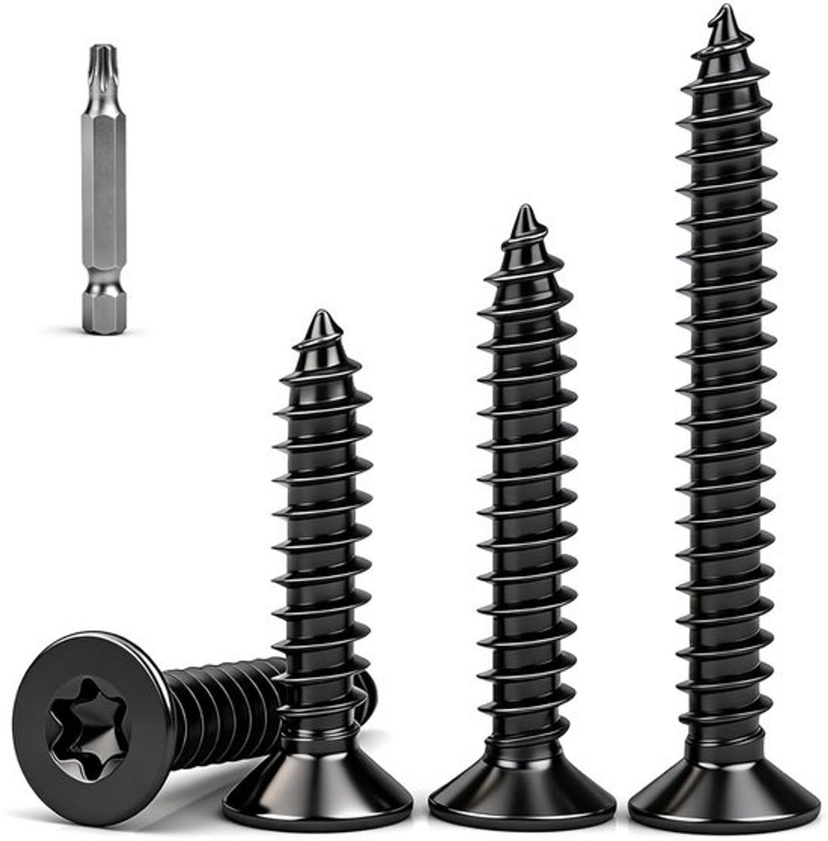 Houtschroeven - Spaanplaatschroeven Torx - Bevestigen Akoestische Panel - Verzonken Kop - M4 x 20 mm - Zwart