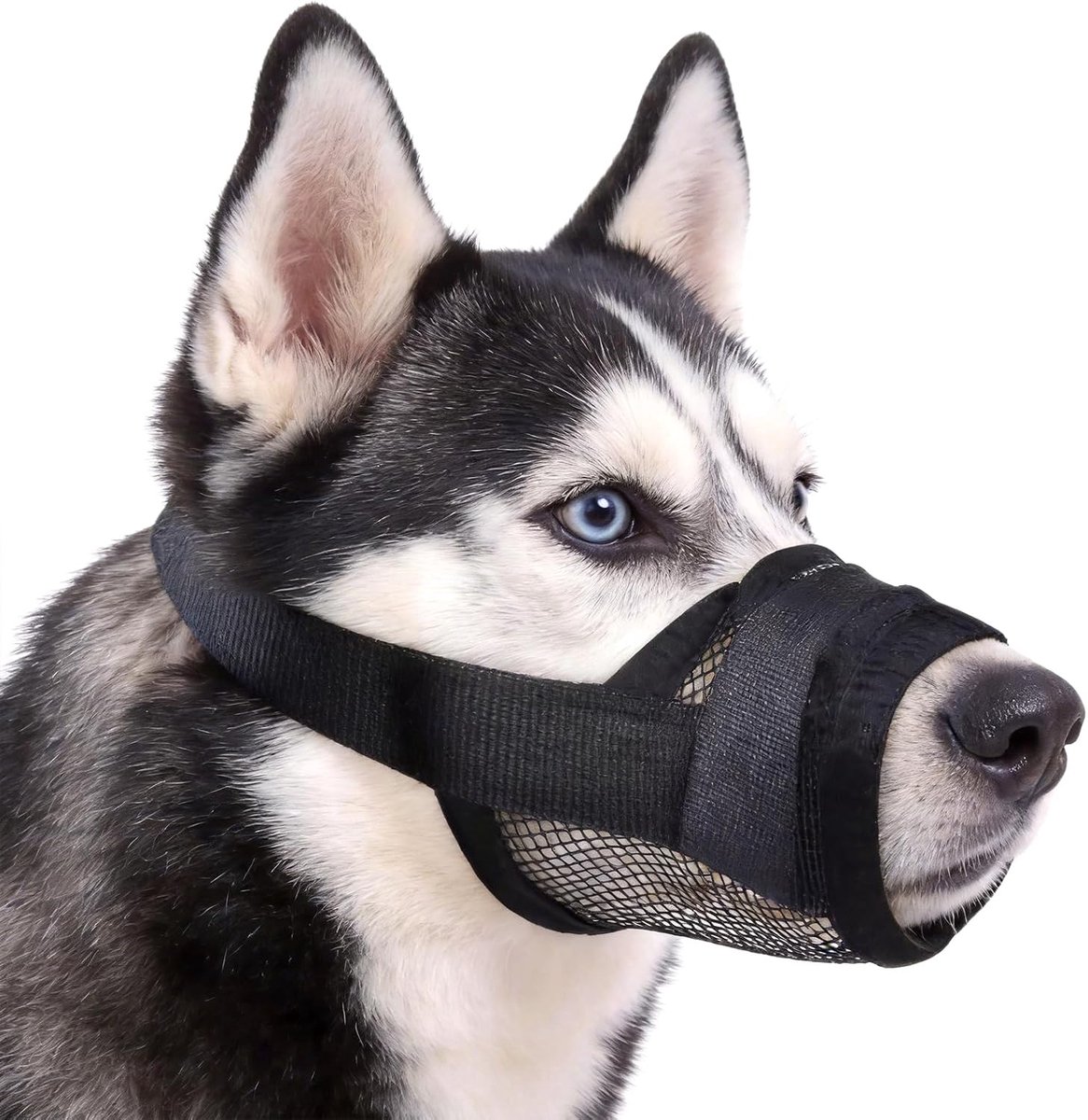 Muilkorf voor honden, middelgrote honden, zacht ademend net, anti-blaffen, veilig en comfortabel, voor middelgrote en grote honden