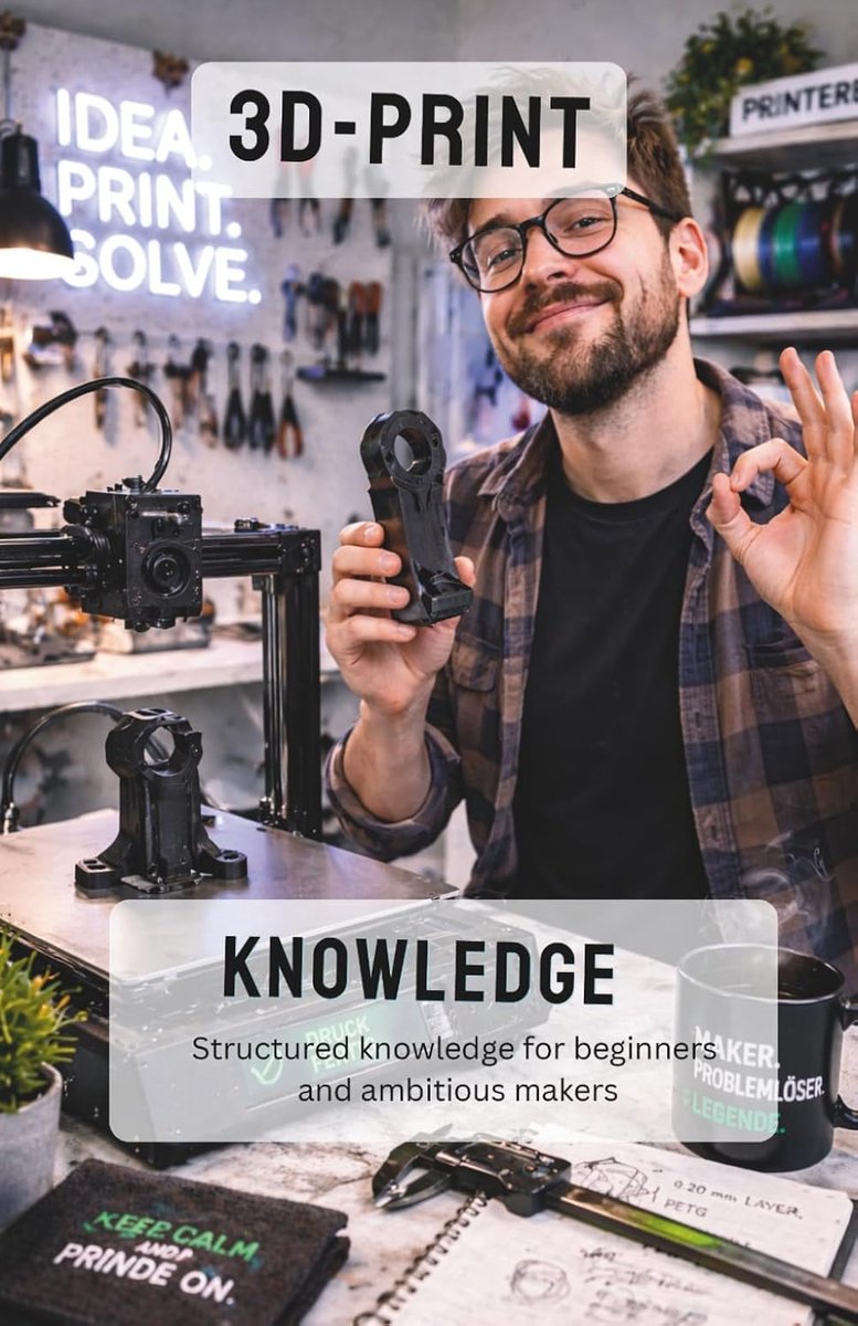 3D Printing Knowledge: FDM printing for beginners and advanced users – materials, design, and practical application explained in an easy-to-understand way