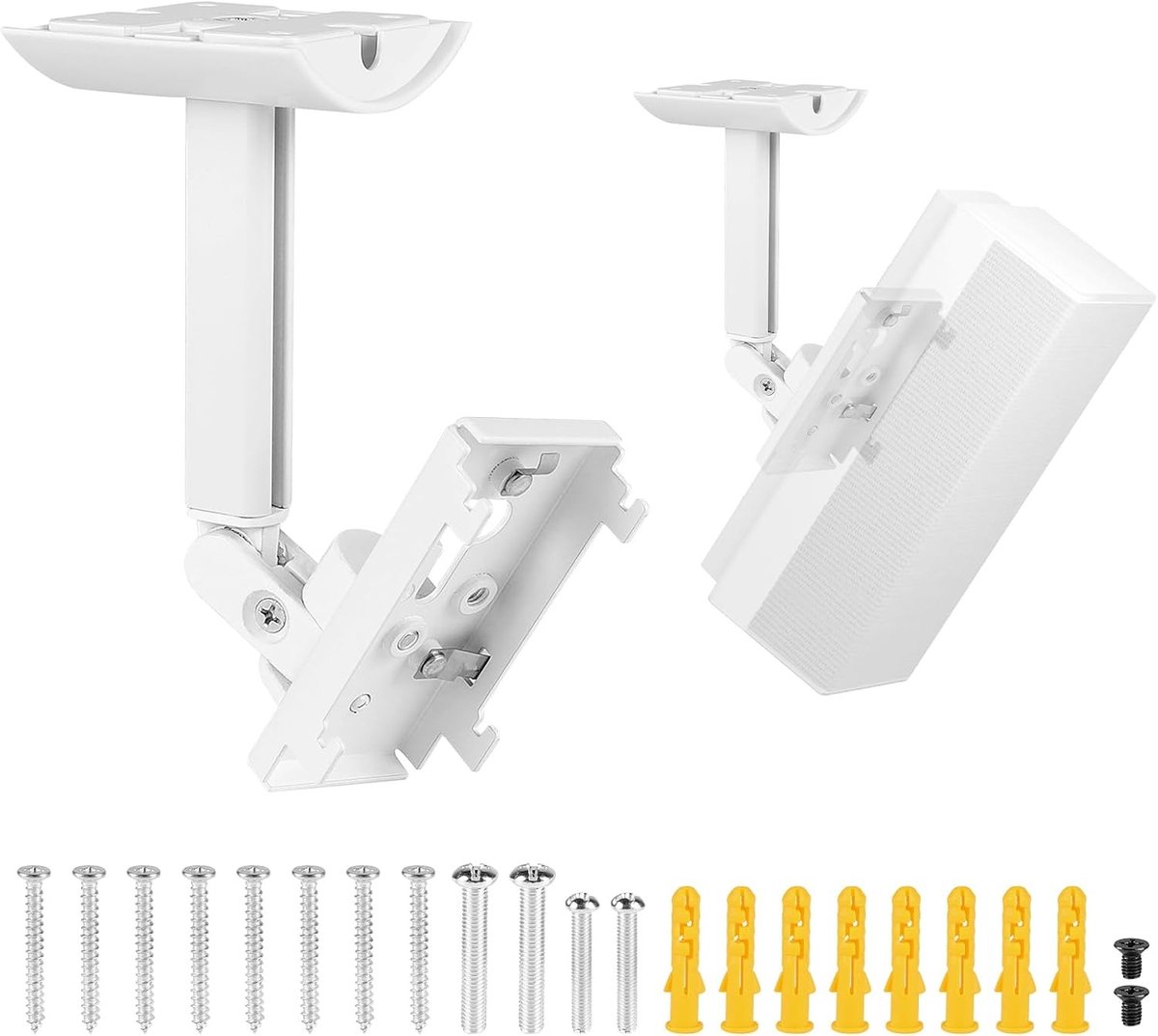 Verstelbare Speaker Beugels voor Wand- en Plafondmontage - Geschikt voor Bose UB-20, UB-20 Series II, WB-50 II en Lifestyle - Ideaal voor Thuisbioscoop en Geluidsinstallaties (Wit)