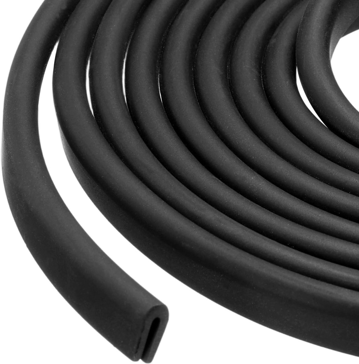 Rubberen randafwerking, 13ft x 4 mm x 7 mm U-kanaal rubberen bescherming afdichtstrip beschermer geschikt voor 1 mm rand voor autodeuren luiken plaatmetalen tafelhoeken stalen platen, zwart