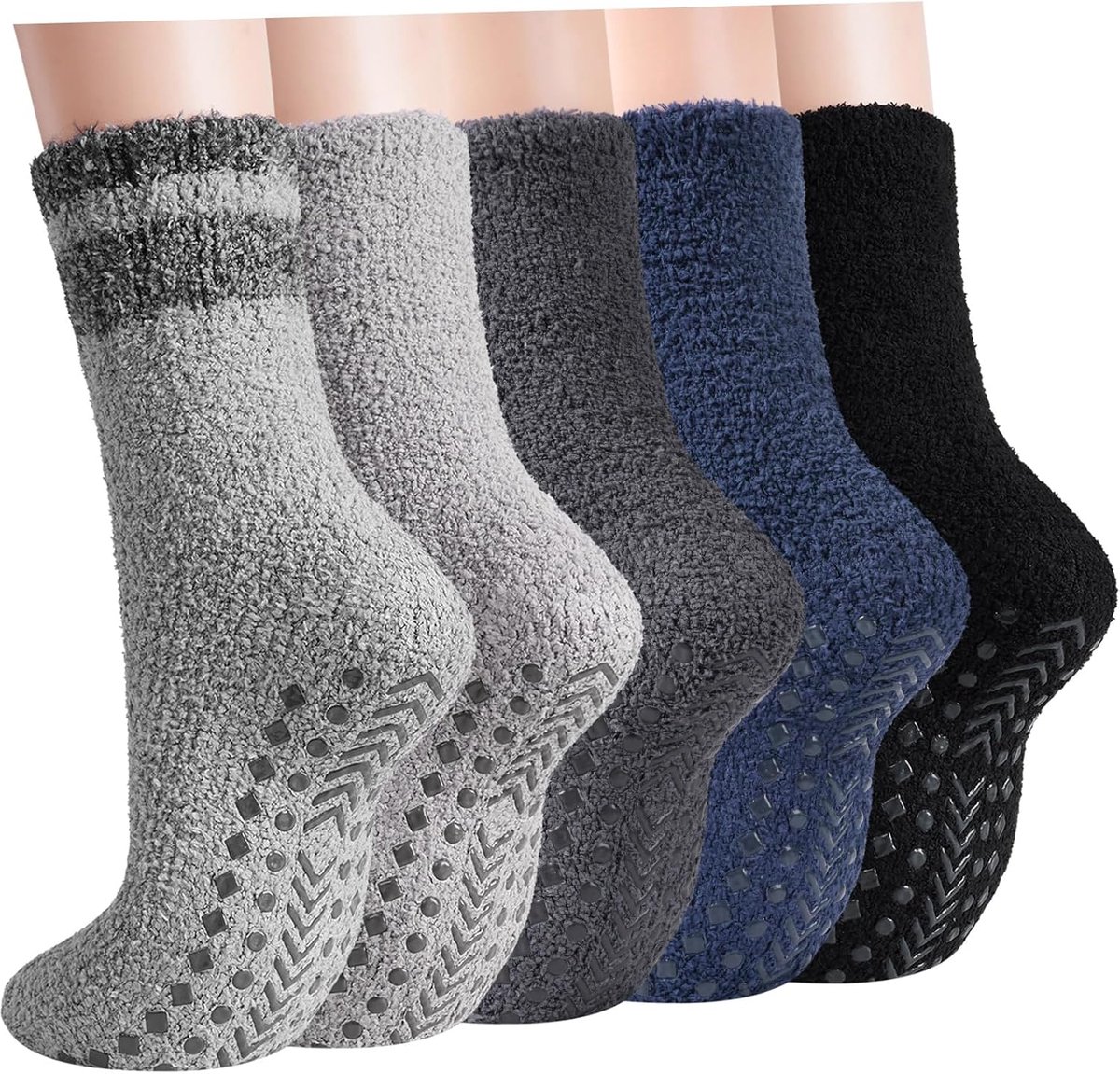 Knuffelsokken voor dames en heren, met noppen, dikke wintersokken, wollige sokken voor mannen, winter, antislip, bedsokken, huissokken, huissokken, 39-46