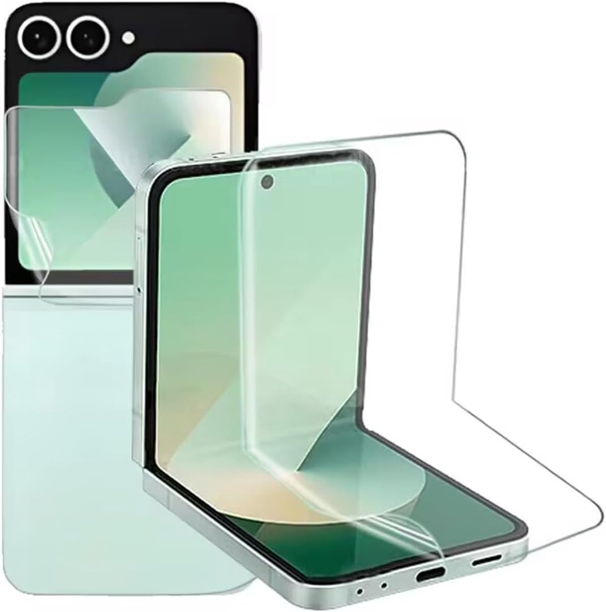 Displaybeschermfolie van hydrogel voor Samsung Galaxy Z Flip7 FE, 2 stuks zachte TPU-beschermfolie, transparante displaybeschermfolies zonder gehard glas, hoge gevoeligheid