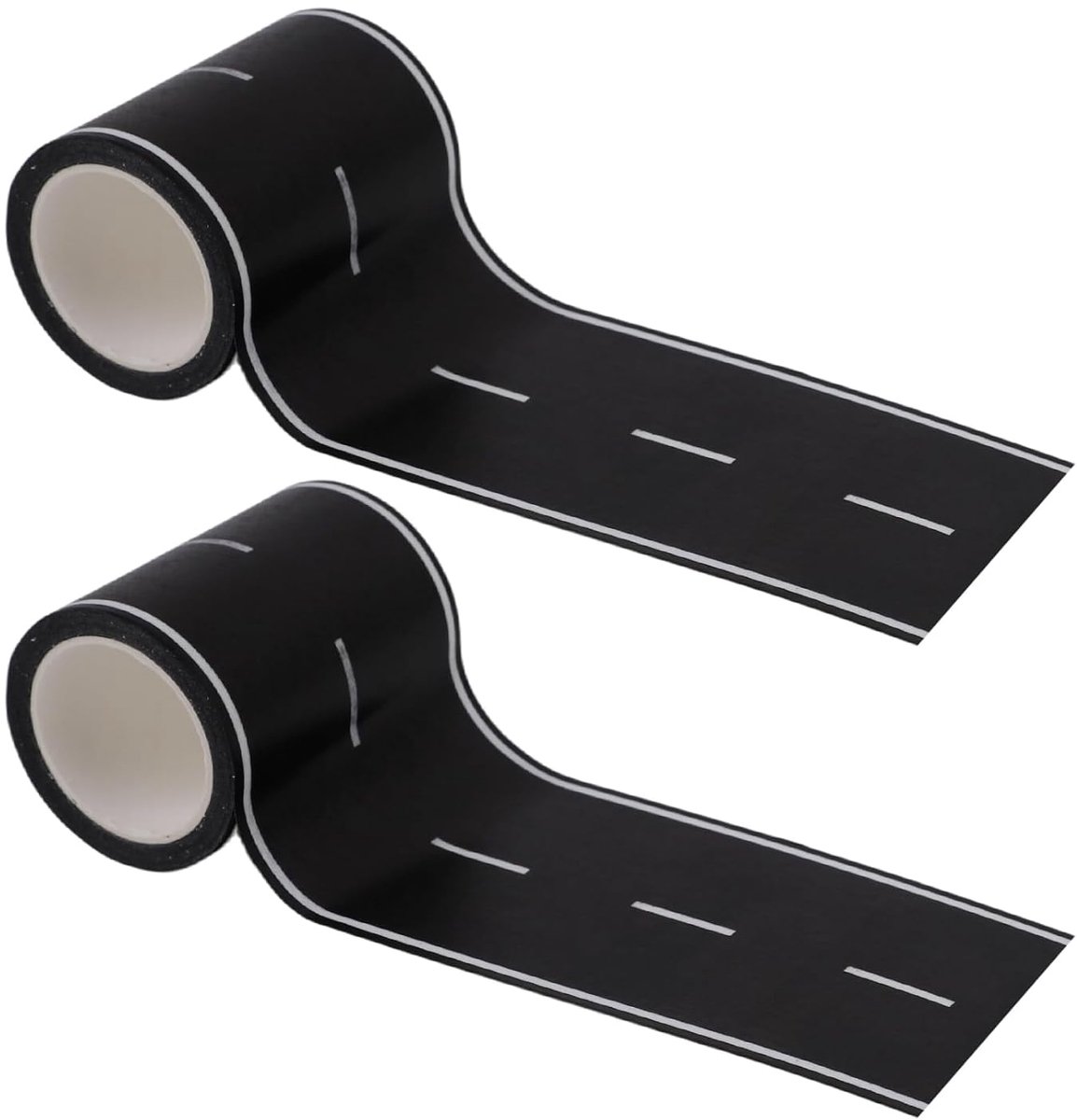 2 Rollen Zwarte Wegbaan Tape, 10m Rechte Weg Tape voor Speelgoedauto’s Herbruikbaar & Gemakkelijk te Verwijderen Raceauto Tapes voor Platte Vloeren Residuvrije Banen Kinderen Spel