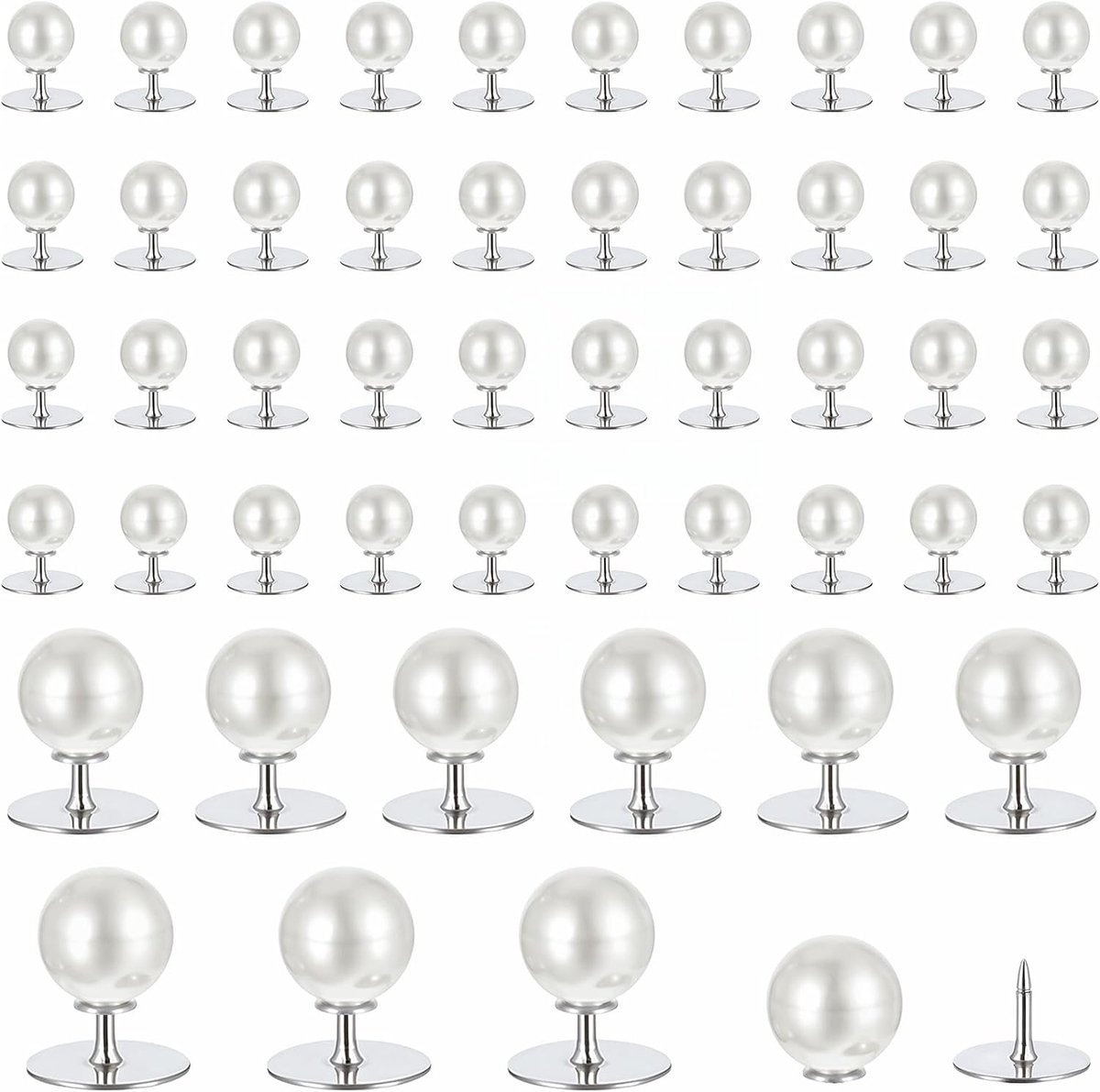 Knopen voor naaien verwijderbare parels broche pin vaste pinnen fit vrouwen shirt blouse jurk trui sjaal bretels jassen dames festival geschenken wit 0,55 × 0,39