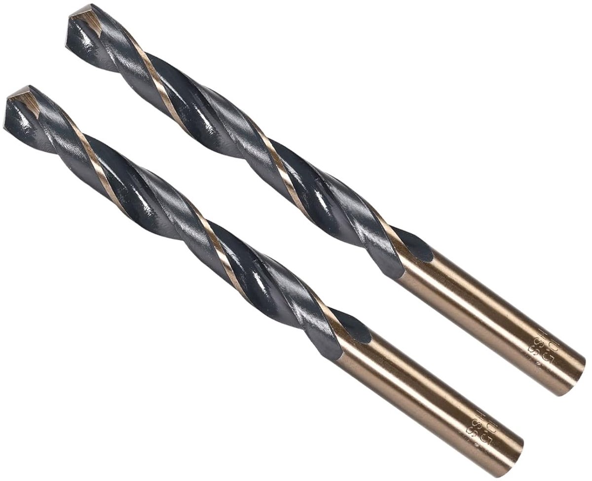Draaiboor 10,5 mm snijkant titanium en nitride gecoat hoogwaardig staal 4341 ronde schacht - (gebruik: voor roestvrij staal boorapparaat) 2 stuks