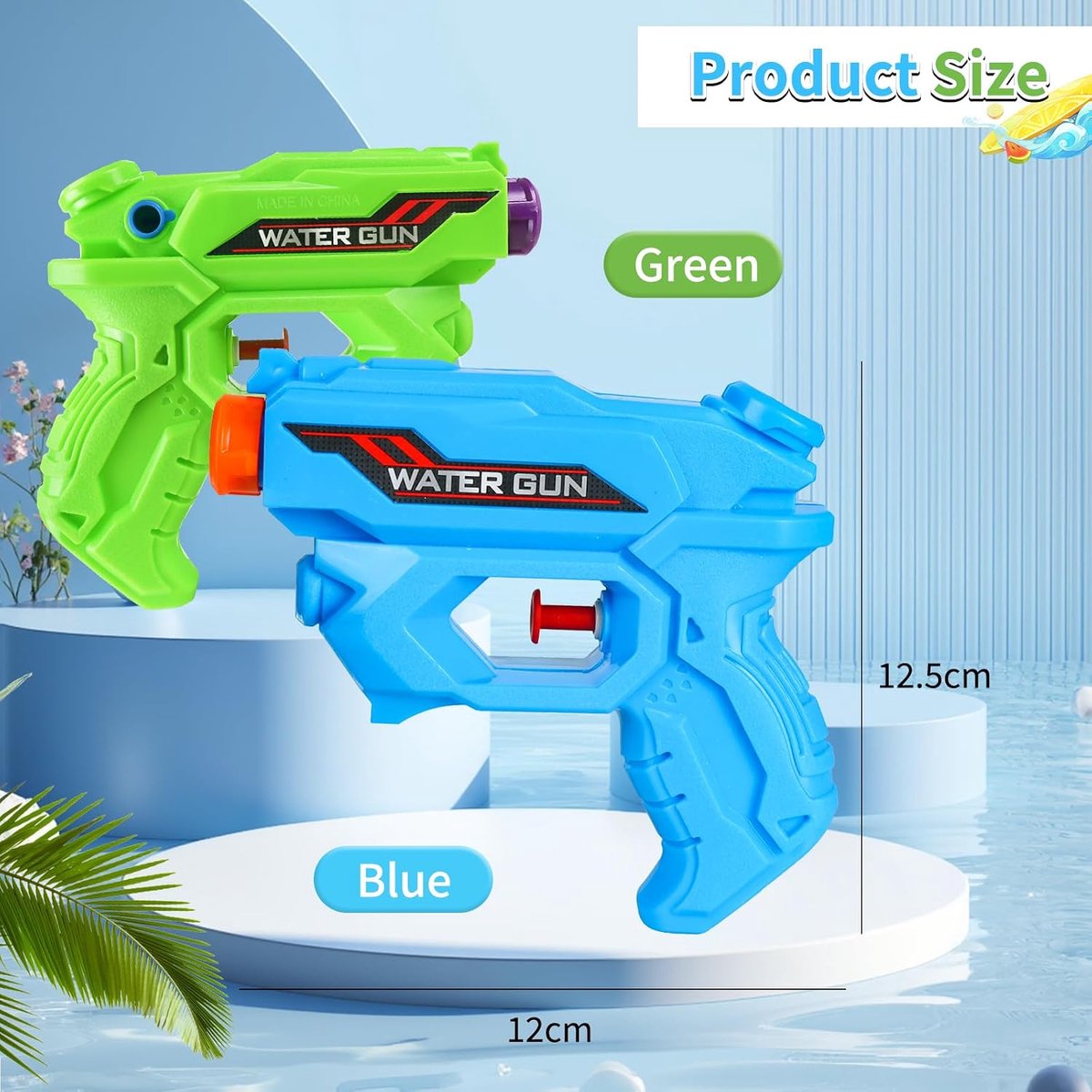 Mini-waterpistool, voor kleine kinderen, 2 stuks, klein zomercadeau, outdoor waterspeelgoed voor zwembad, strand, tuin, mini-waterpistolen, voor jongens en meisjes vanaf 3 jaar
