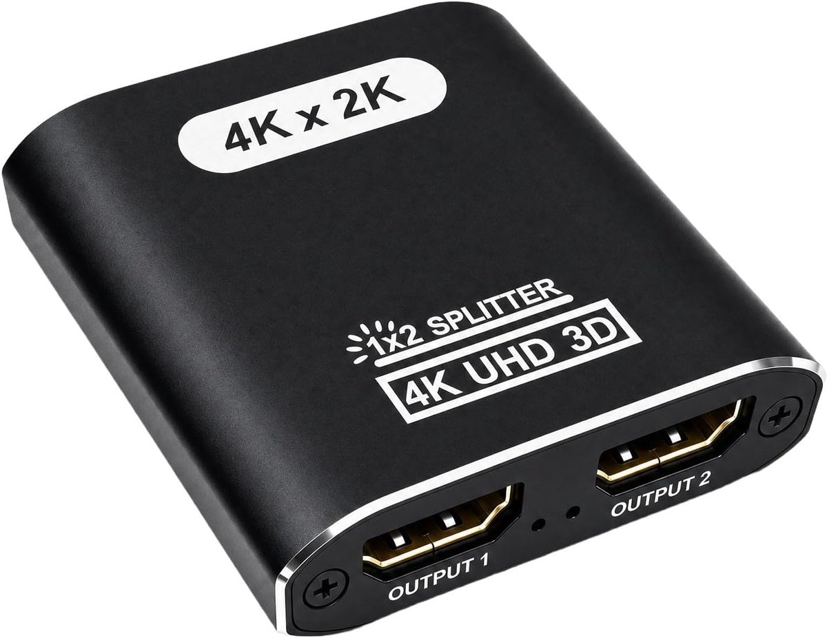 1 in 2 Uit 4K@60Hz Aluminium HDCP1.4 3D 1080P Voor 2 Monitoren