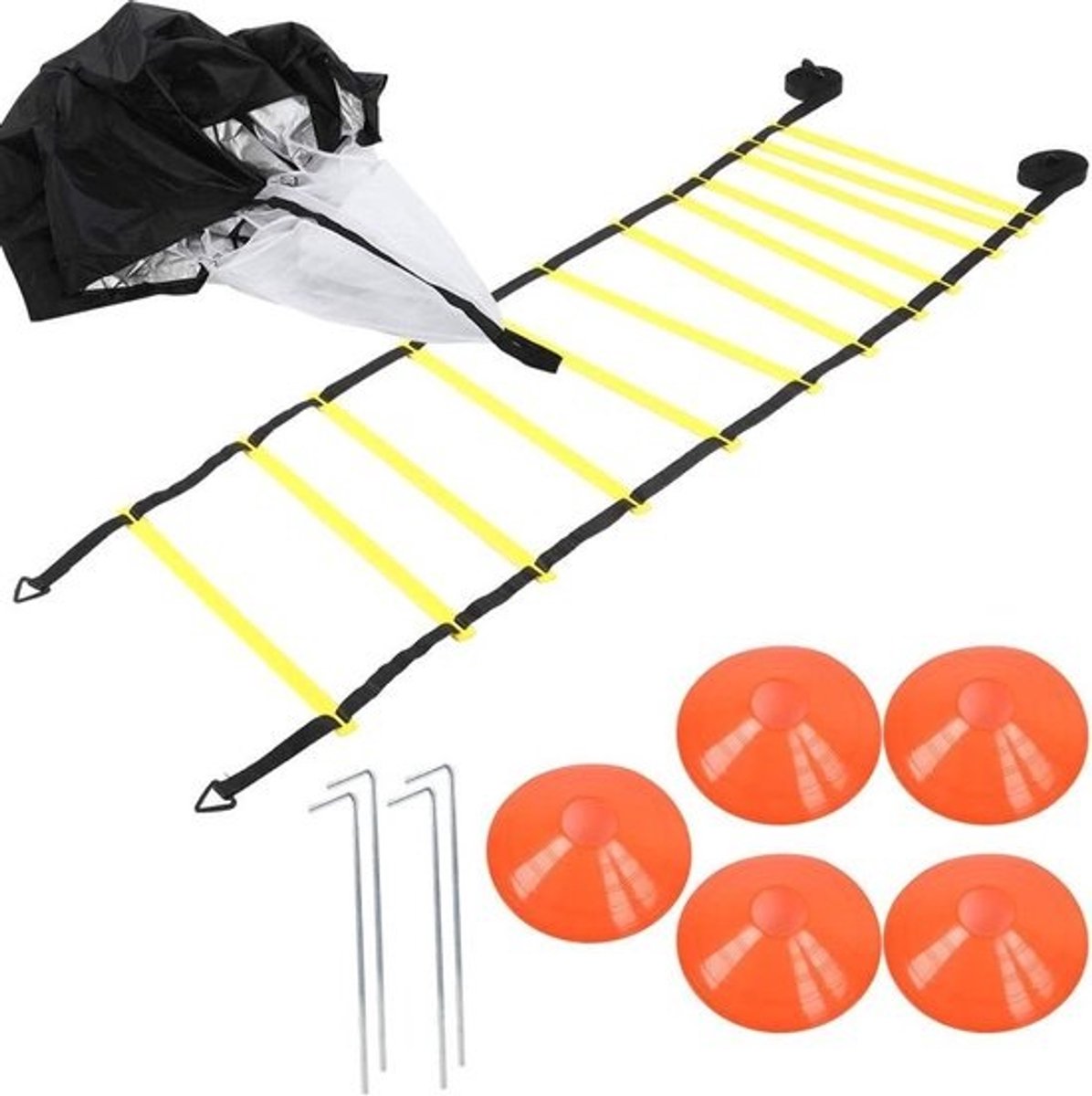 Behendigheidsladder - Snelheidsladder Trainingsladder - Voetbaltraining - Weerbestendig Materiaal - 6m 12 knopen - Meerdere kleuren