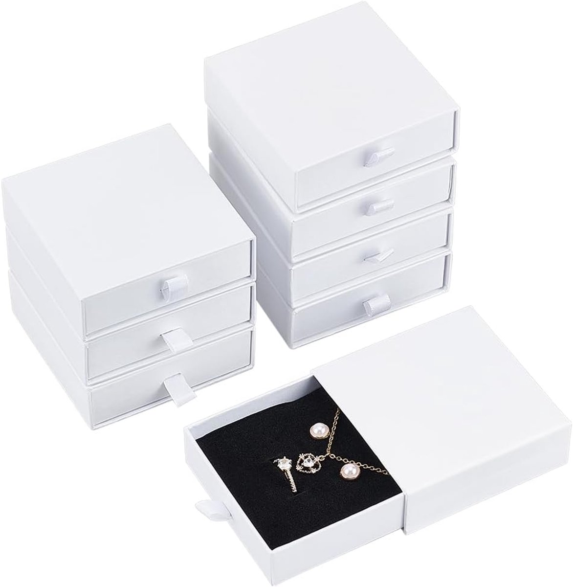 Dailygoods - 8 Pack Kartonnen Sieraden Dozen 9x9x3cm voor Armbanden, Oorbellen en Kettingen