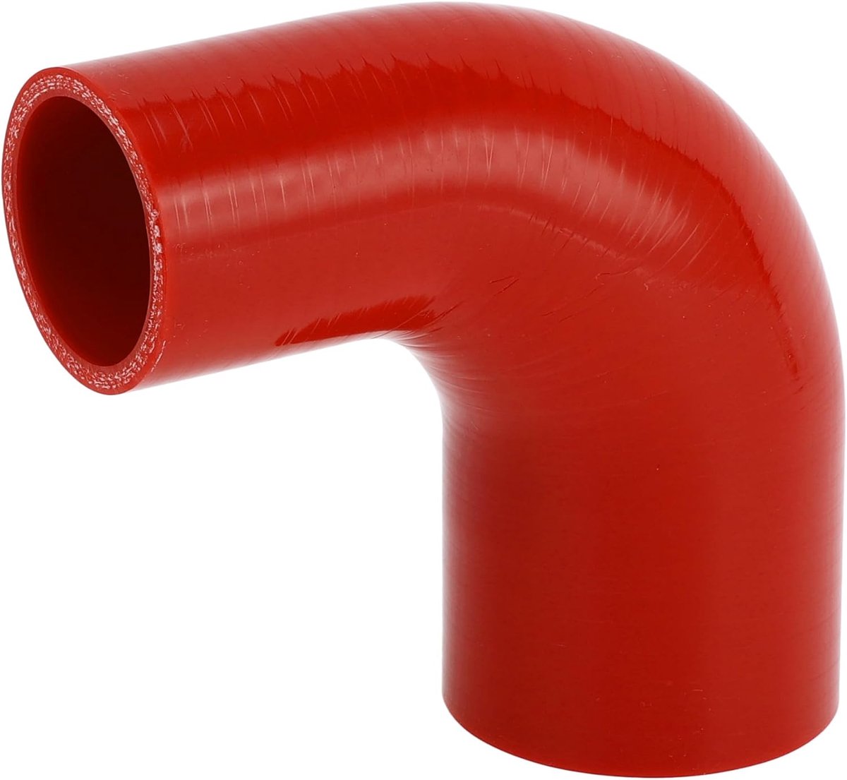 Dailygoods- Siliconen Slang Rood - 90 Graden - Binnendiameter 45mm/60mm - Lengte 100mm - Meerlaags Geweven Doek - Bestand tegen 300℃ - Koelslang