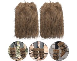 Viking Leg Warmers Faux Boot Covers Unisex Retro Kostuumaccessoires Warm Zacht Fluffy Wraps Voor Mannen Vrouwen Cosplay