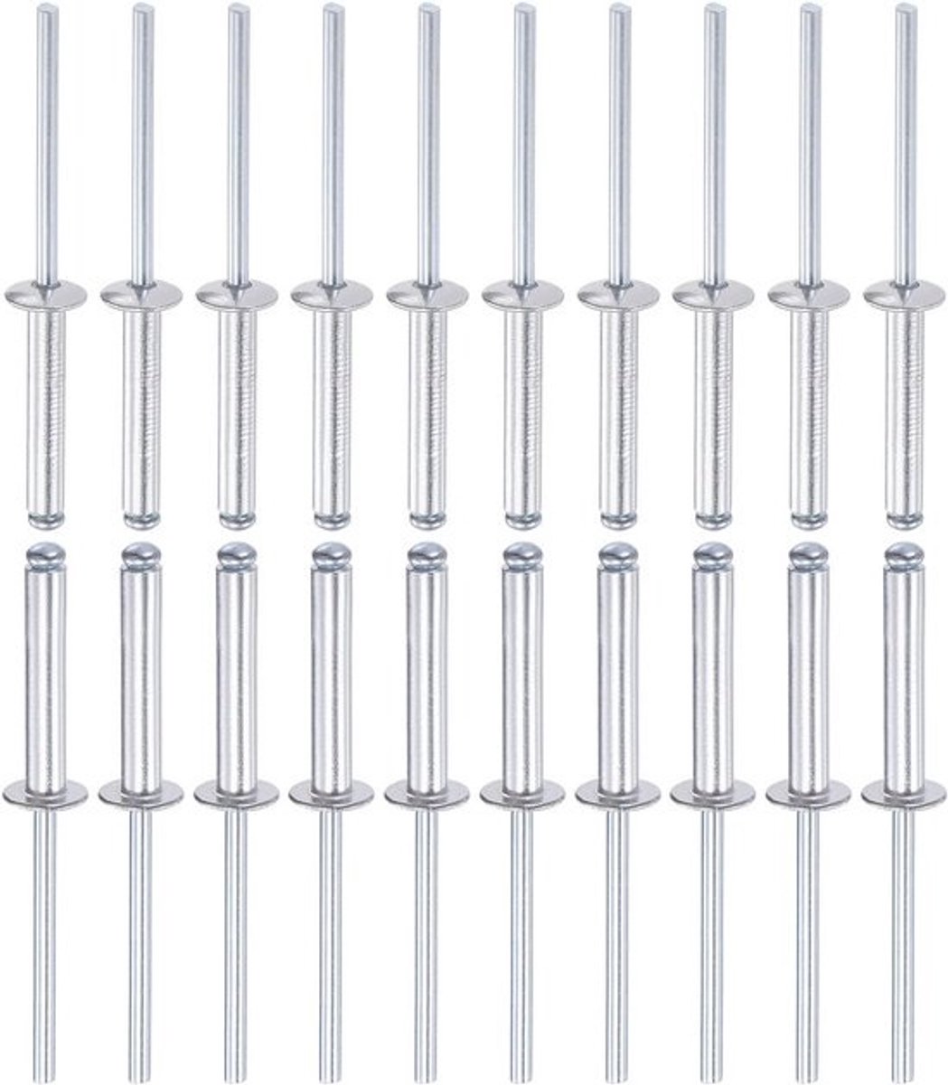 Ronde Blindklinknagels Aluminium Open Eind 4mm x 25mm 60 Stuks