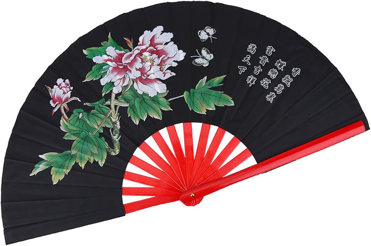 waaier Tai Chi fan, Chinese Kung Fu vechtkunst fan bamboe zijde fan rechterhand Wushu dans prestaties pratice training vouwen fan hand fan kung-voetwaaier voor prestaties,