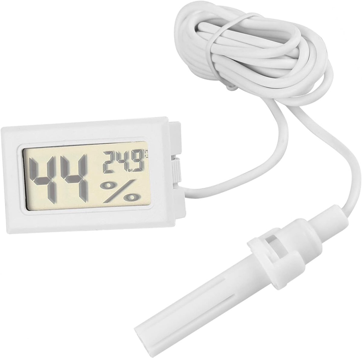 Digitale Thermometer Hygrometer met Externe Sonde, Digitale LCD Monitor Binnen Buiten Temperatuur Vochtigheidsmeter Meter voor Reptielen Terrarium Huisdier Houden