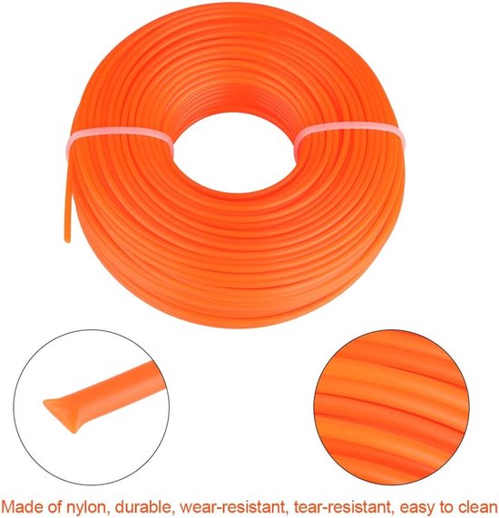 draadspoel voor grastrimmer, 2,4 mm trimmerlijn Nylon koord Draad Rond snoer Grastrimmer op benzine(50 miljoen) — afbeelding 3
