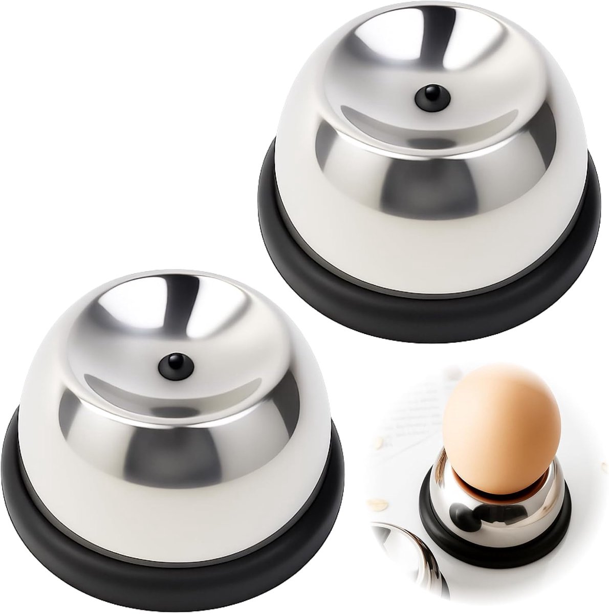 2 stuks eierprikkers, eierprikker van roestvrij staal, Eipicker Eidorn, ei prikker, keukenhulpmiddelen voor snel koken (zwart)