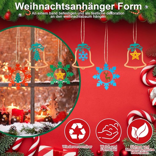 gietvormen Kerstmis, 6 siliconen vormen, kersthangers, gietvormen, siliconen vorm dennenboom hanger met ster, kerstboom, sneeuwvlok en eland — afbeelding 3