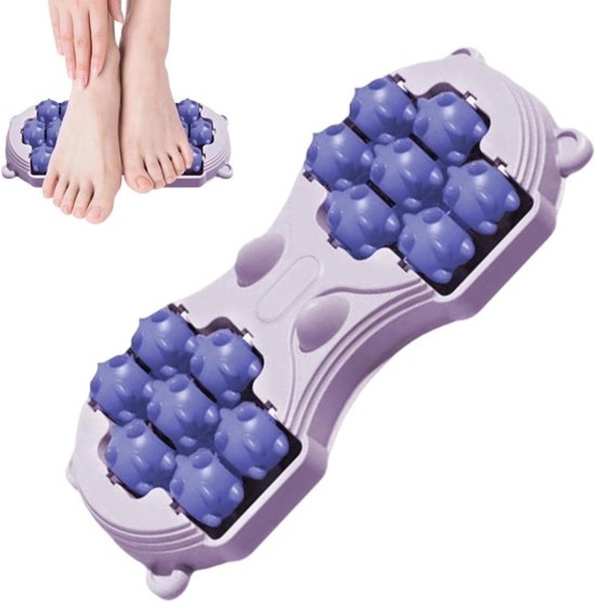 Voetroller Massage - Voetmassager Roller - Ontspanning Spieren - Dubbel Roller Ontwerp - 30 x 14 x 6 cm - Zwart