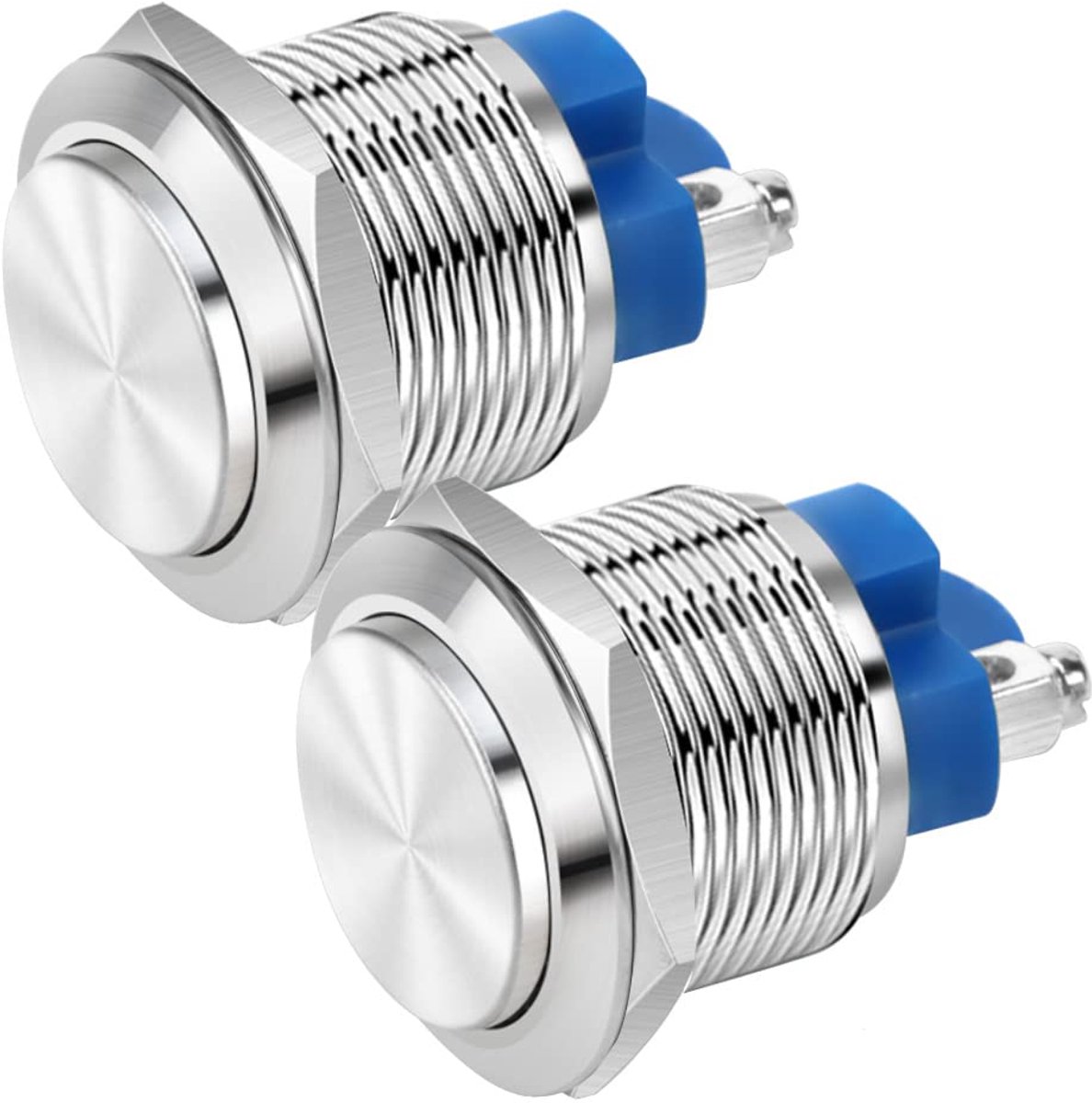 Dailygoods - 22mm Drukknop - Waterdicht en Roestbestendig - Zilverkleurig - Schakelpook - Geschikt voor Diverse Toepassingen - 2 Stuks