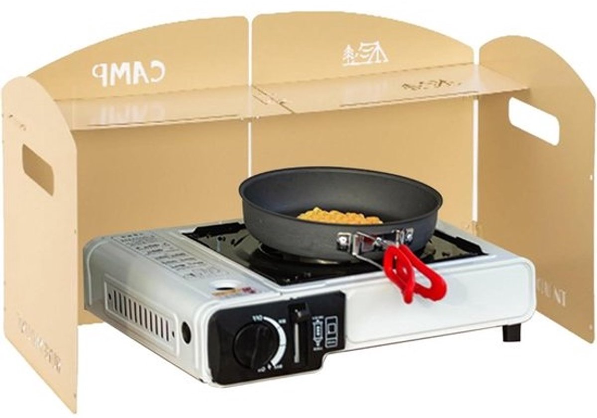 Windscherm Campingkookstel - Windblokkerend Scherm - Buiten Koken - Opvouwbaar Ontwerp - 50x25x30cm - Zilver