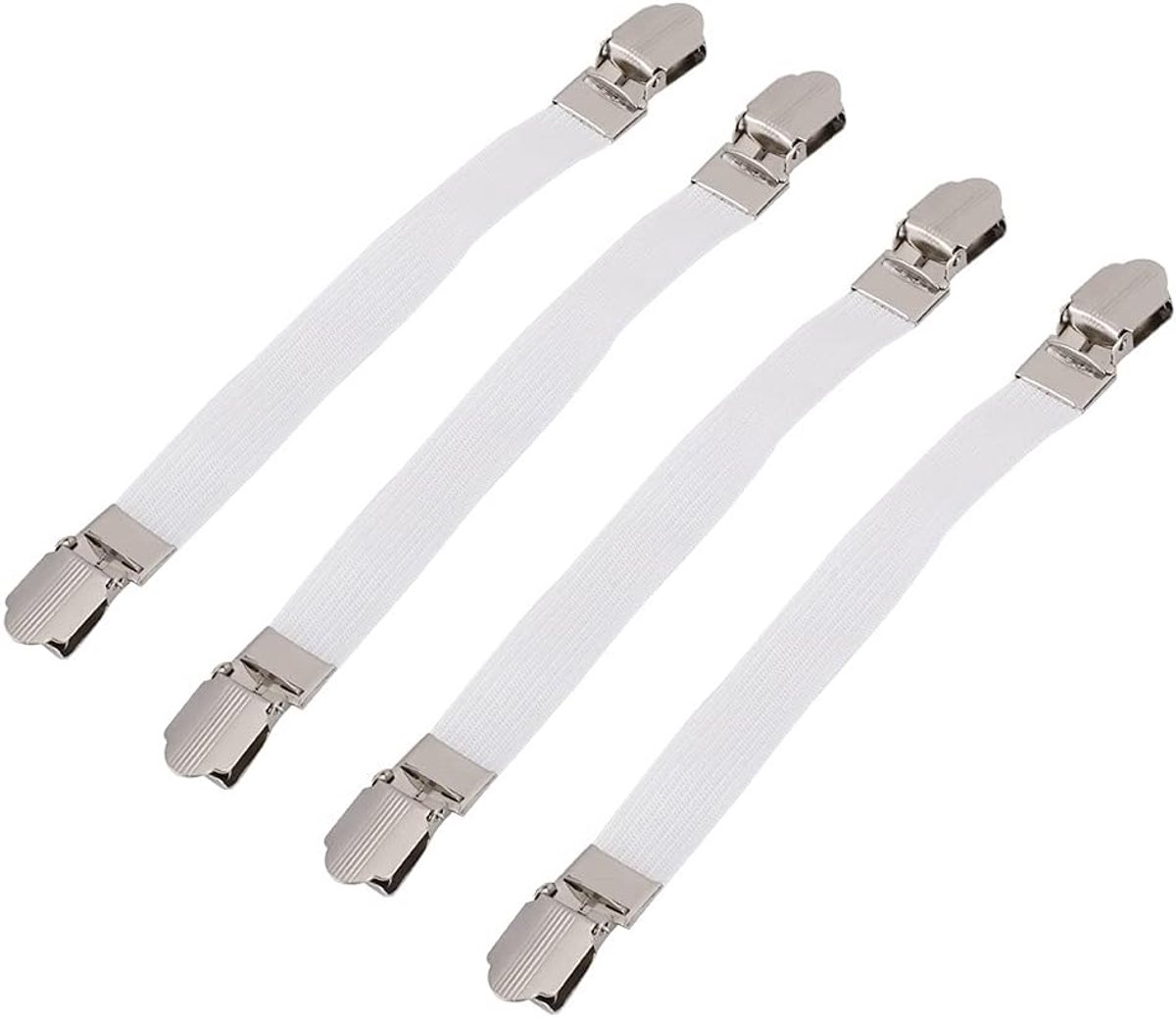 Dailygoods- Lakenklemmen Dubbel Hoofd - Antislipklemmen - Bevestigingsmiddelen - Beddengoed - Duurzame Bladgrijpers - 4 Stuks - Beddengoedklemmen