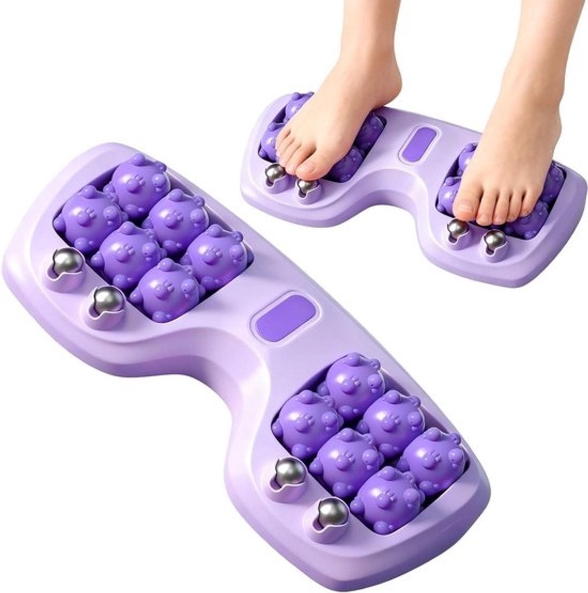 Voetmassage Roller - Dubbele Massage - Spierontspanning Voeten - Ergonomisch Ontwerp - 25 x 15 x 5 cm - Zwart