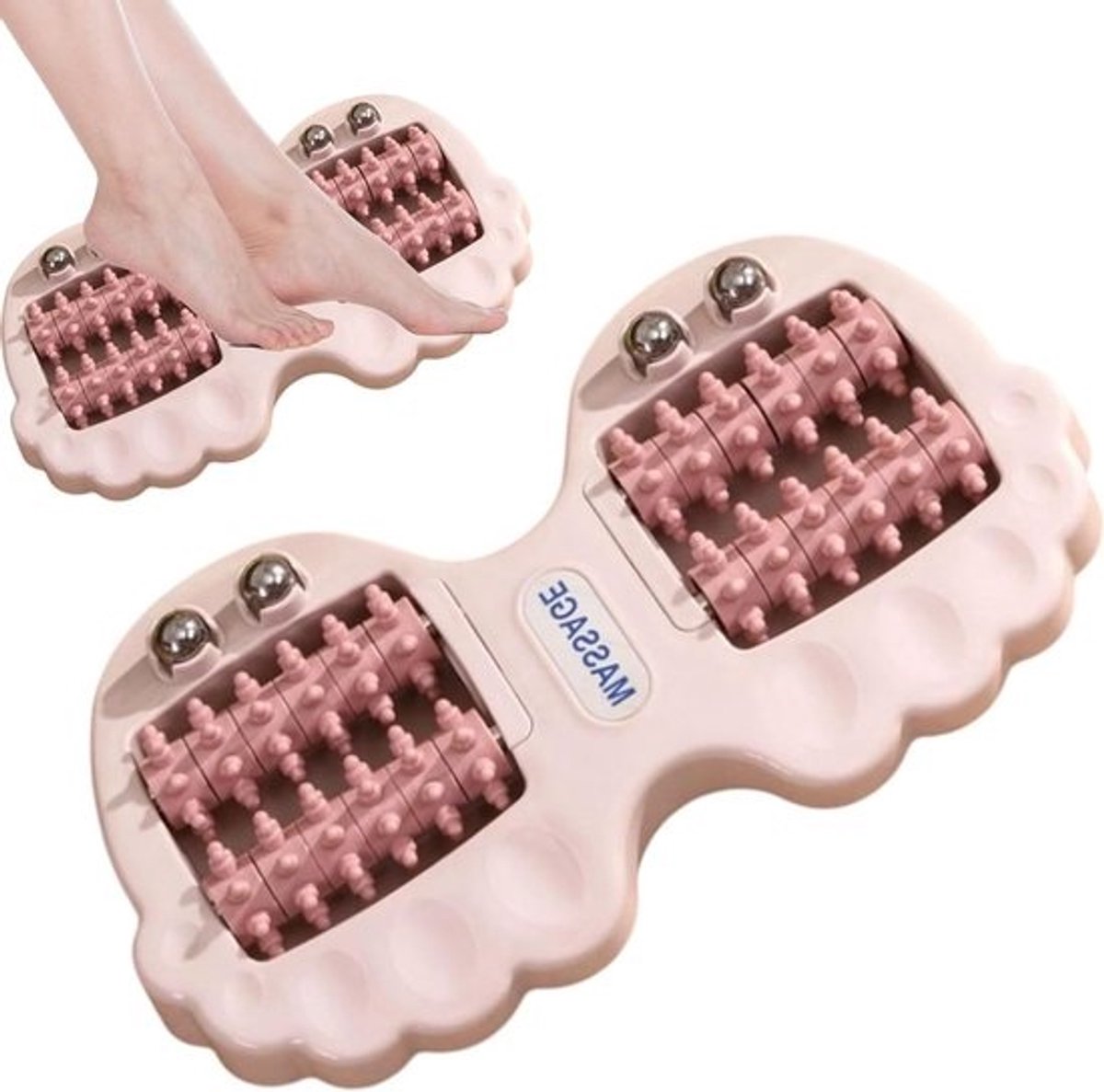 Voetmassage Roller - Voetroller Spierontspanning - Voetontspanning Stimuleren - Dubbel Drukpunt Ontwerp - 26x12x3 cm - Grijs