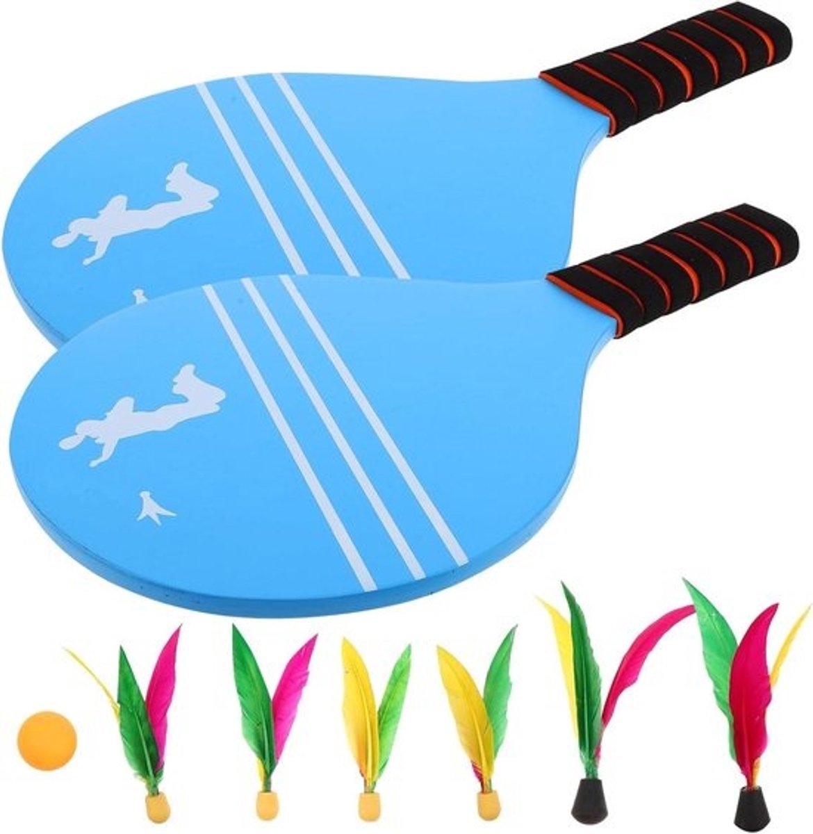 Strand Paddle Bal Set - Badmintonset Kinderen - Buiten Spelen - Kindvriendelijk Ontwerp - 17 x 12 x 3 cm
