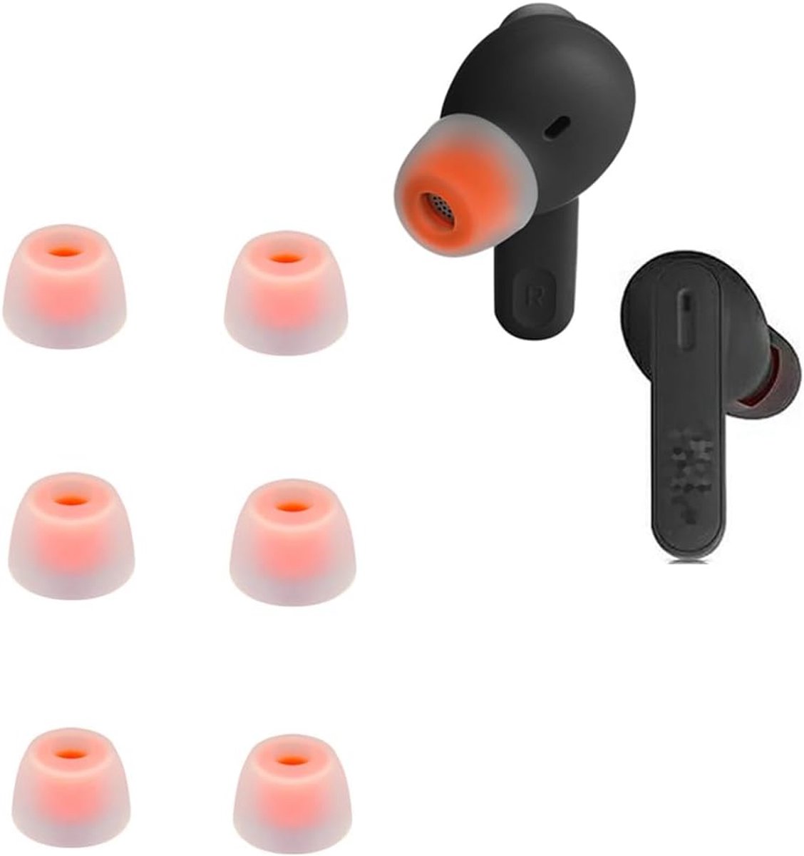 Dailygoods - Vervangende Siliconen Oordopjes voor In-Ear Hoofdtelefoons 6 Stuks