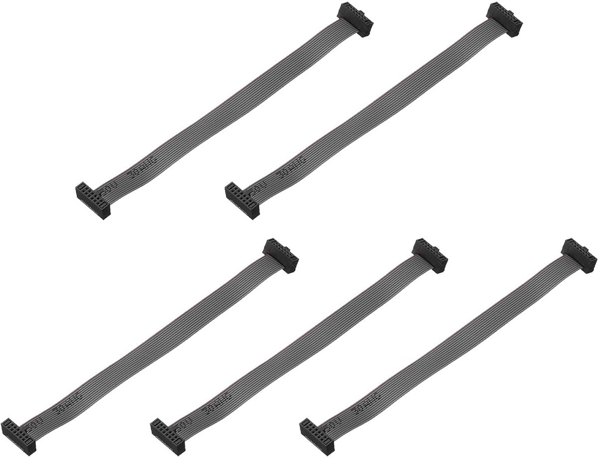 5 stuks IDC lintkabel, 1,27 mm rastermaat 8 mm breedte 10 cm lengte 12-pins FC naar FC lintconnector jumperkabel voor pc, LED-displays