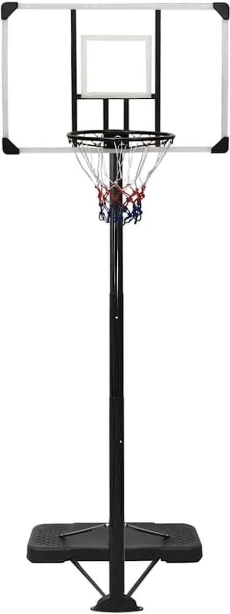 Basketbalstandaard, in hoogte verstelbaar, 256-361 cm, basketbalkorf voor de tuin met robuust backboard van polycarbonaat, beweegbare basketbalstandaard voor kinderen en volwassenen