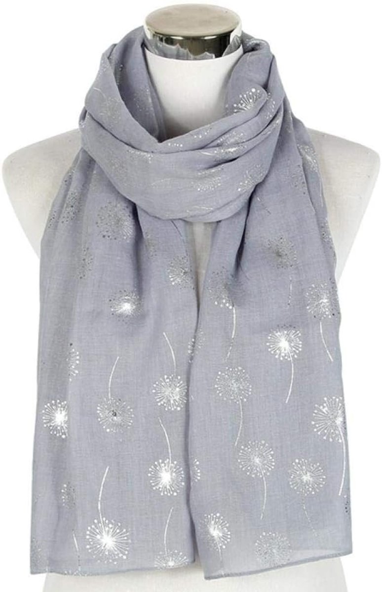 vrouwen glanzend wit roze grijs brons zilver paardenbloem sjaal kleding accessoires