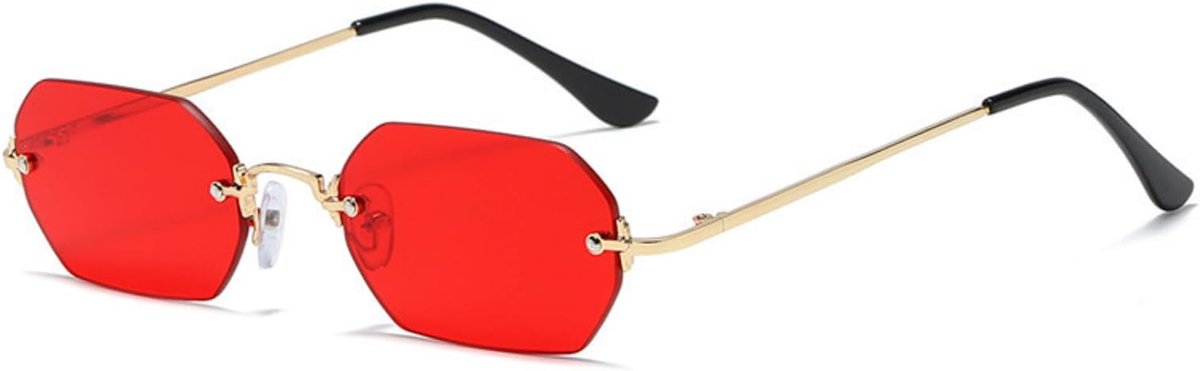Zonnebril frameloze mode retro rechthoekige bril dames heren UV400