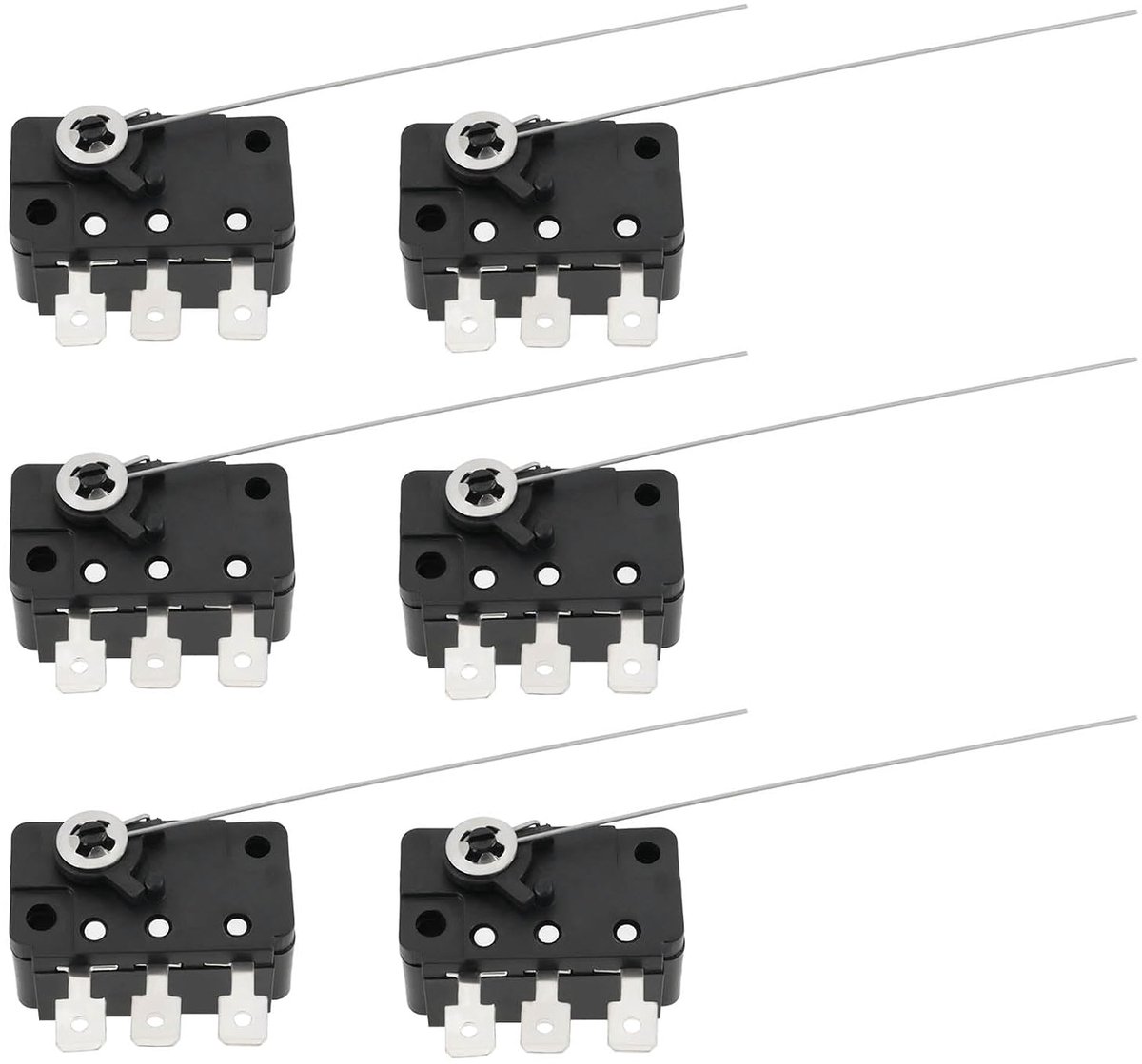 6Pcs 125/250 V AC 5A Micro Schakelaar met 3Pin Schakeldraad Micro Knop Micro Schakelaar Draad voor Munt Acceptoren Coin Tester Machines