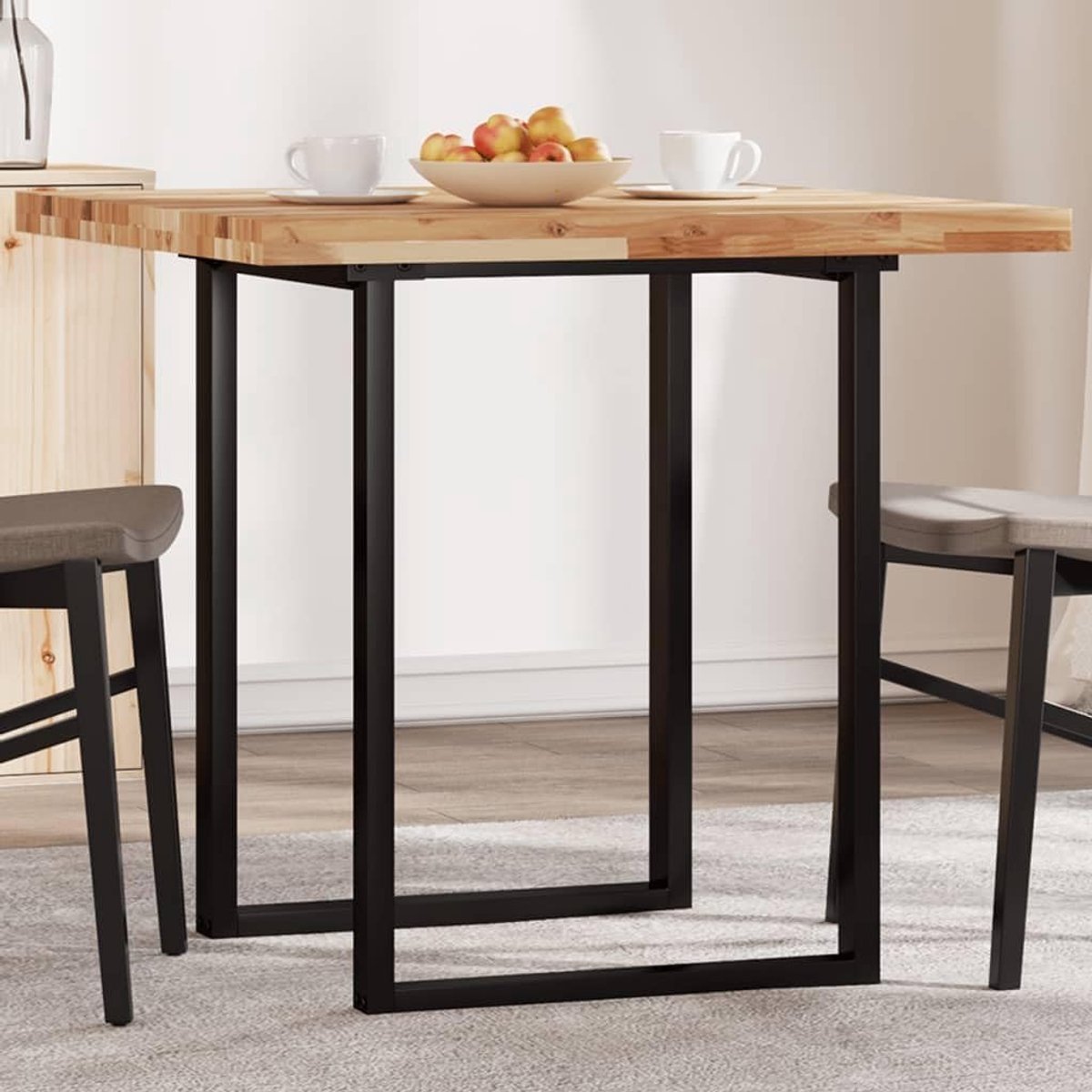 Vervangend tafelblad, eettafelblad, houten tafelblad, vervangingsplaat voor tafel, geschikt voor restaurant, eetkamer, café, hotel, vierkant, 80 x 80 x 4 cm, massief hout, acacia