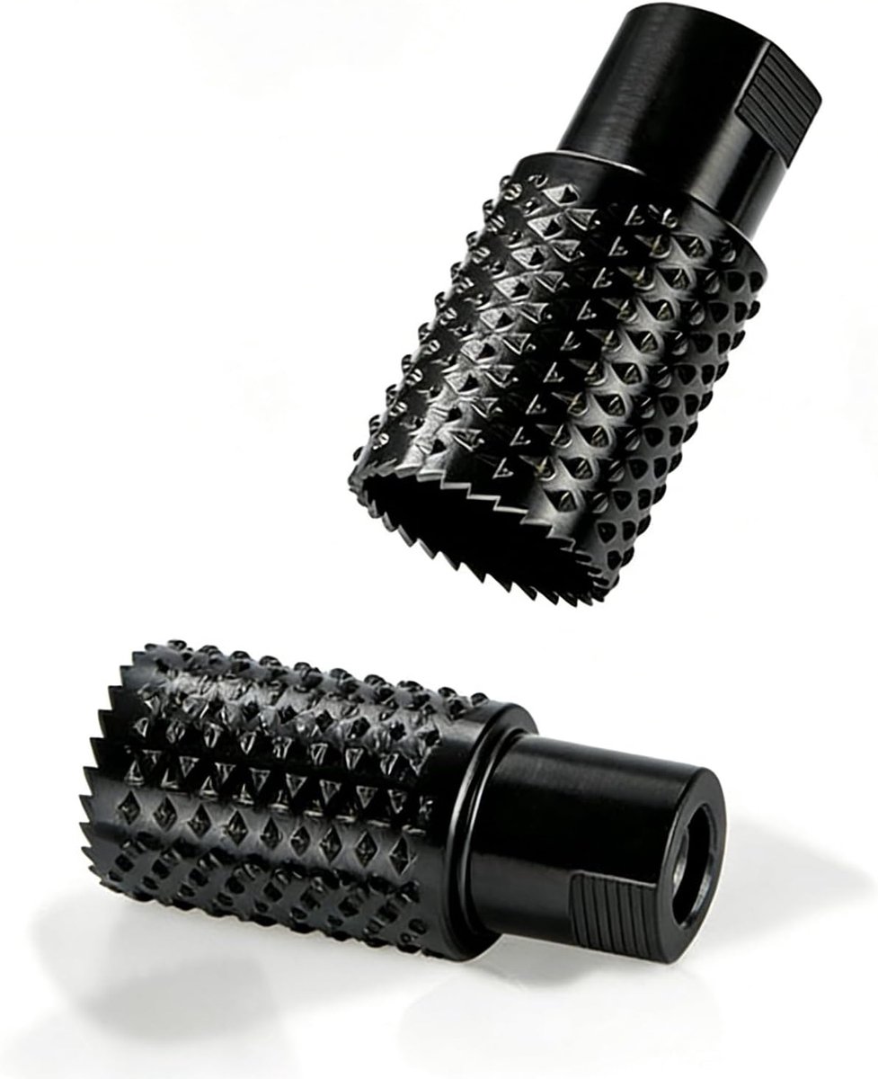 Freesstiften met voortanding, 20 mm/25 mm/30 mm, zwart, koolstofstaal, wolfraamcarbide, rotatiefrees, kogelbeitel, vijlslijpkoppen voor polijsten en graveren (20 mm)