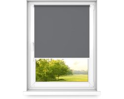 Zonder Boren - Verduisteringsrolgordijn, Rolgordijn Verduistering - 3 Soorten Montage, Zilveren Thermische Coating - Licht antraciet, 700x10