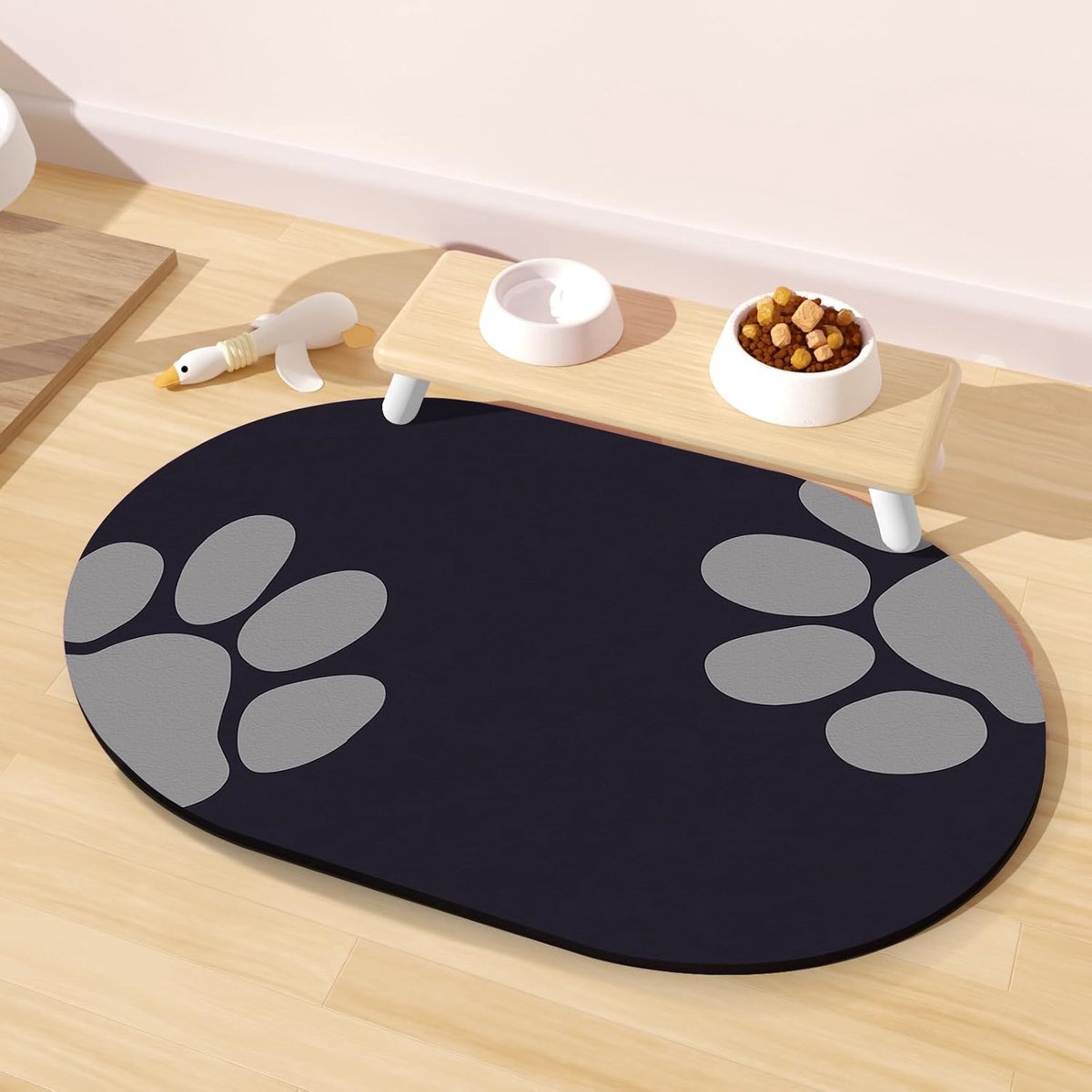 Voerbakmat voor Honden en Katten, Gemakkelijk Schoon te Maken Voerbakmat, 51x30,5CM Krasbestendige Voerbakmatten voor Katten en Honden Voor, Geschikt voor de Keuken, Woonkamer en Tuin