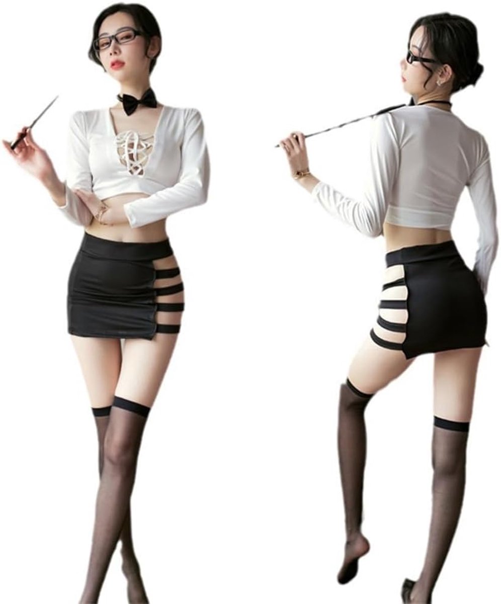 Sexy kantoor secretaresse cosplay meid outfit Japanse ondeugende schattige leraar outfit lingerie
