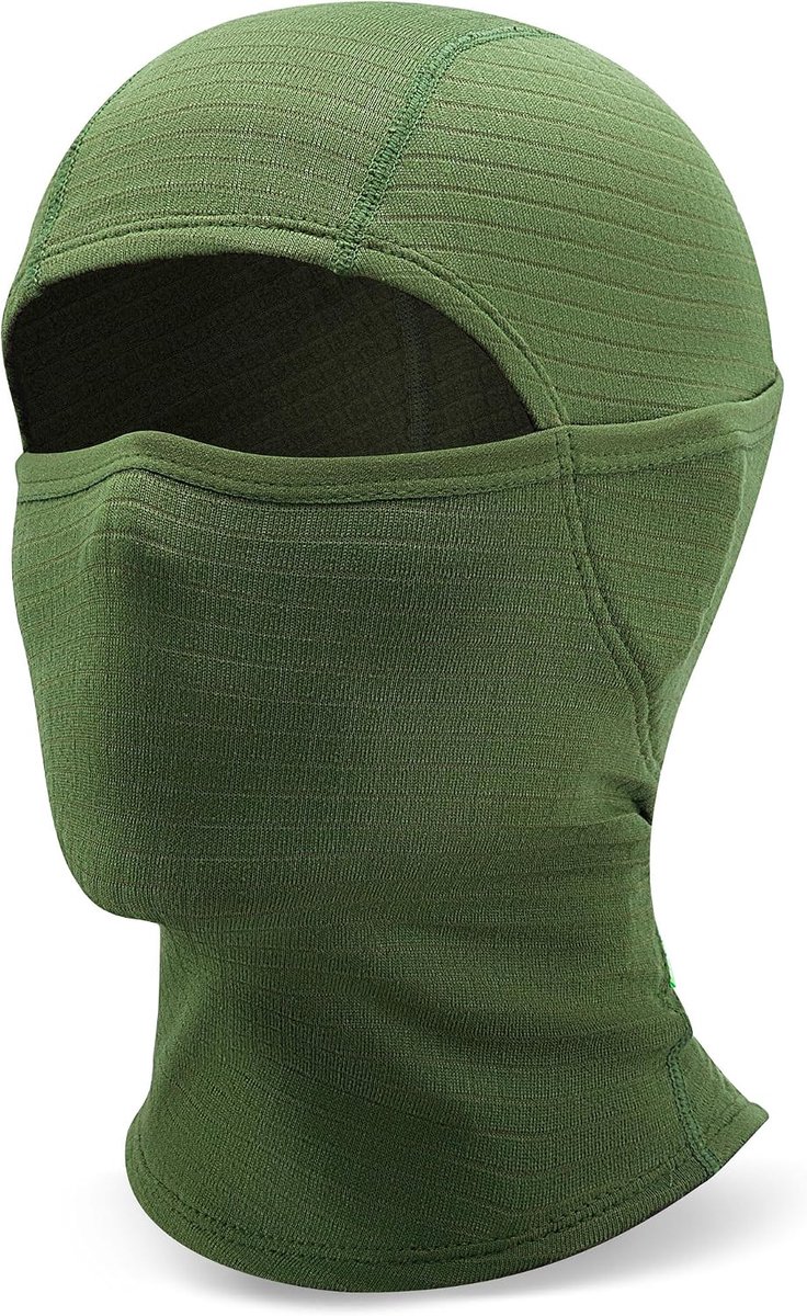 Bivakmuts Motorfiets Winter Thermo Bivakmuts Fiets Balaclava Warme en winddichte Onderhelmonderkant, ademend en elastisch, multifunctioneel voor fietsen, skiën wandelen heren dames, groen, L