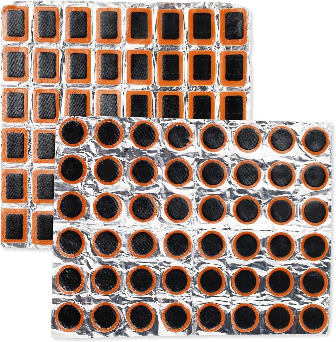 96 stuks vierkante en ronde rubberen patches, reparatieset voor banden, patches voor reparatie van fietsbanden