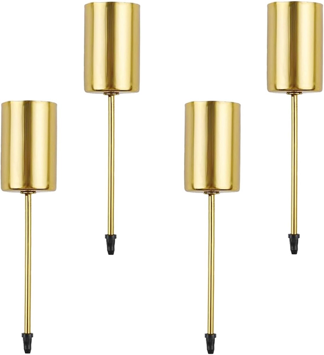 Kandelaar Set - Goud - 11 cm - Metalen Kandelaar voor Adventskrans - Voor Kerstdecoratie