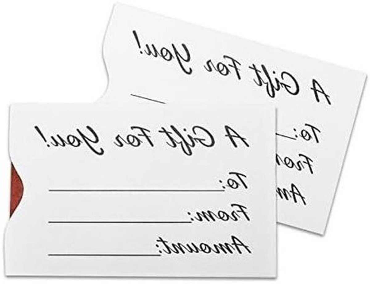 Cadeaubon Hoezen - Geschenkenkaarthouders - Verkoop Stimuleren - Direct Beschrijfbaar - 100 stuks - Wit