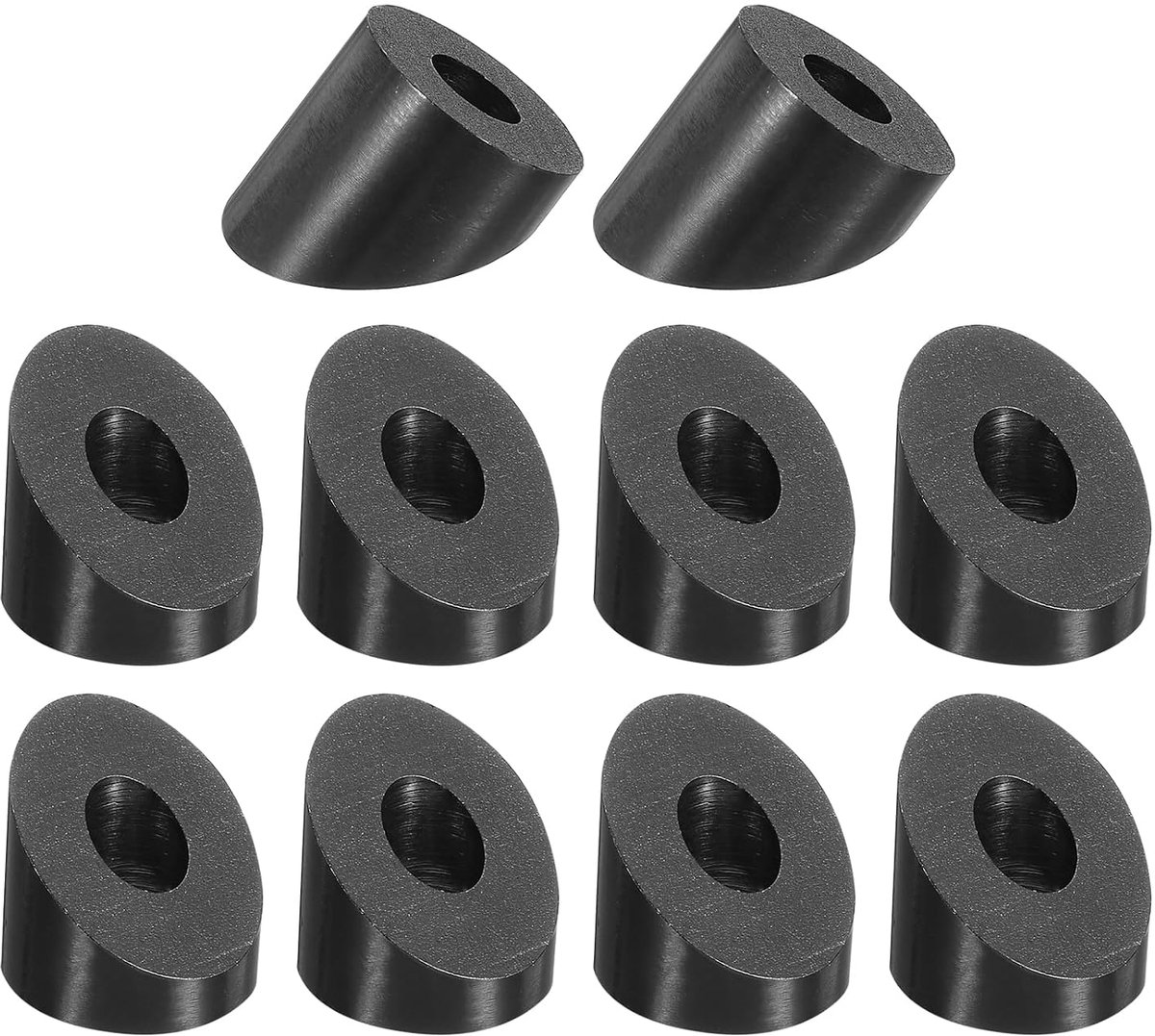 10 stuks 1/4" 37 graden hoek sluitring, T316 roestvrij stalen hoeksluitring voor leuningen, trappen, uiteinden, hout, metalen palen, zwart